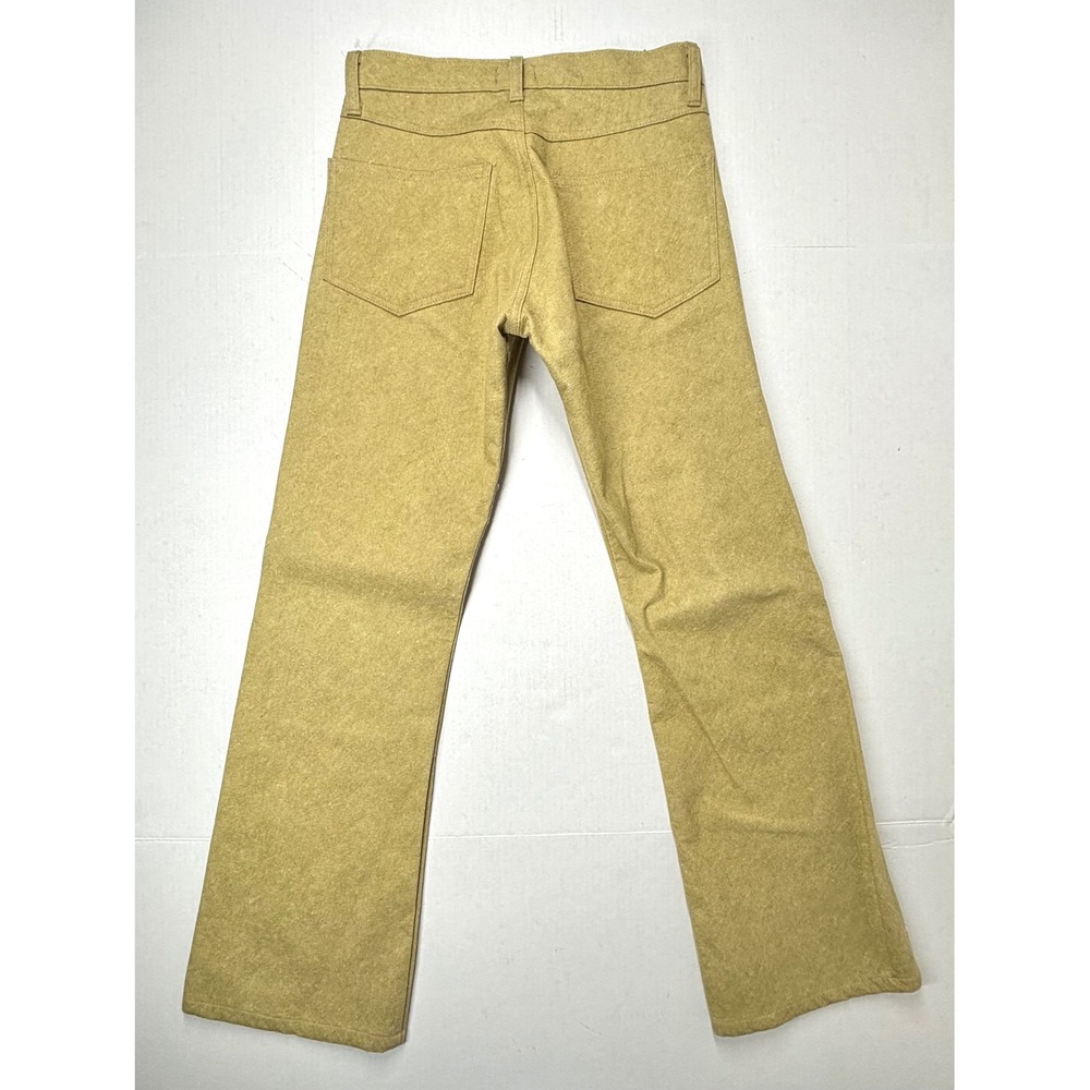 VTG Ben Ryan Chartreuse Wood Pulp Bootcut Pants Barrel Women 28X30 Thin USA NWOT - Picture 3 of 10
